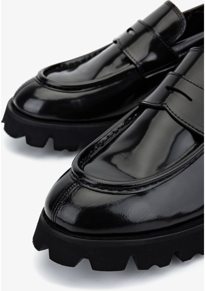 Erkek Hakiki Deri Siyah Açma Loafer Ayakkabı 1093 1901 Erk Ayk SK25-26 Sıyah Acma modelleri