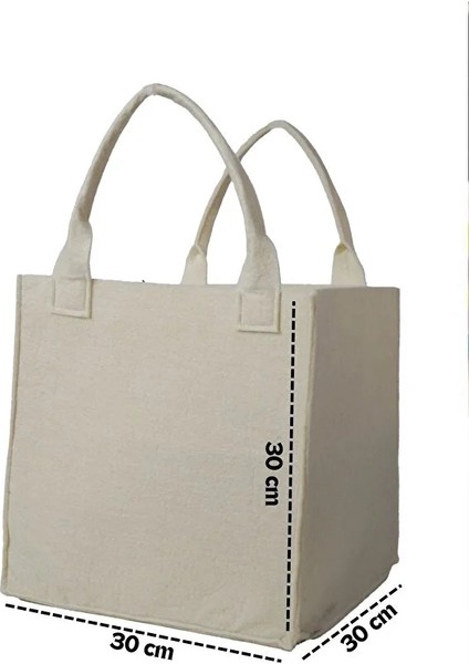 Keçe Küp Oyuncak Kutusu Kulplu Krem Organizer fiyatları