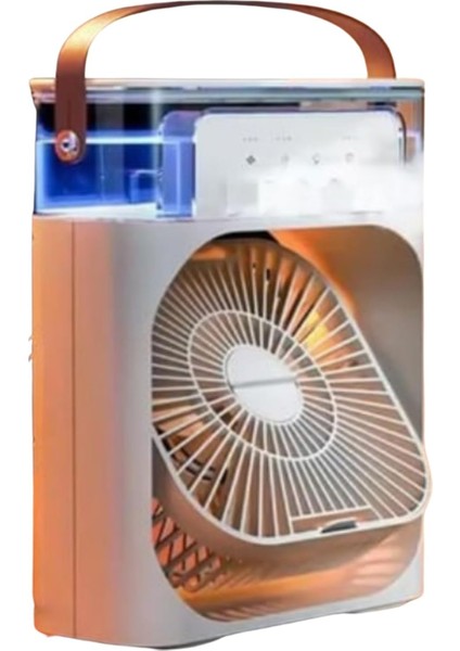 Mini Fan 5 Spreyli Su Püskürtmeli 600 ml Buhar Makinesi Nemlendirici Mini Klima Rgb
