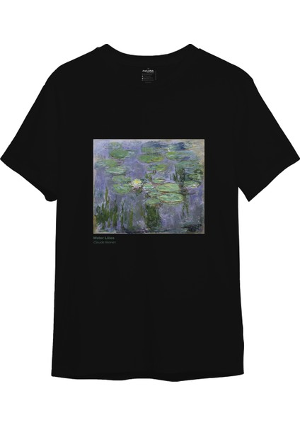 Water Lilies Tişört - Siyah