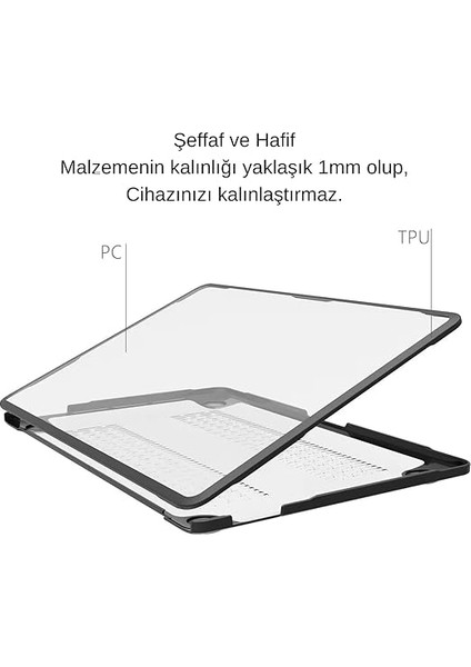 MacBook Pro 14.2 Inç Tpu Outdoor Sert Kılıf M1 M2 M3 Uyumlu A2442 A2779 A2992 A2918 Darbe Çizilme Koruyucu Mat Kapak Şeffaf modelleri