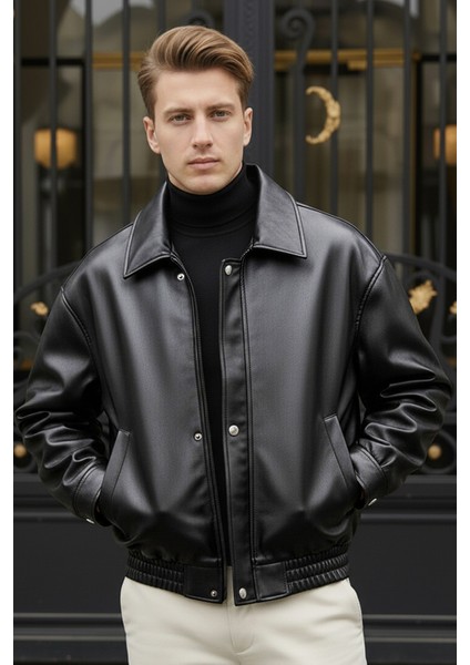 Oversize Erkek Deri Ceket