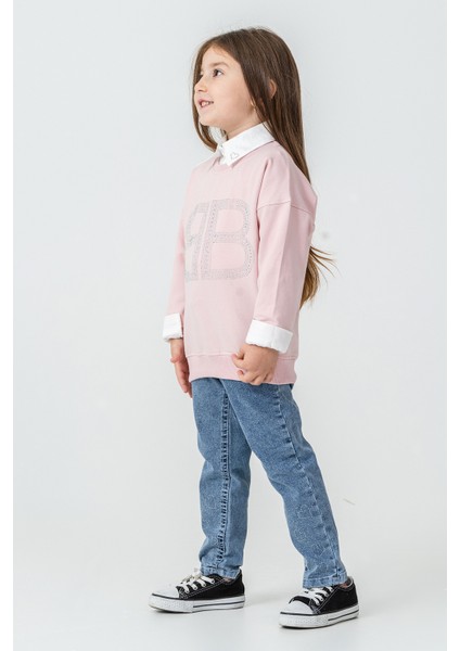 Bb Taşlı Sweatshirt Kız Çocuk 3\'lü Takım - 26K 6333 fiyatları