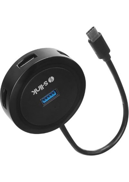 S-Link SW-U340 4 Port USB 3.0 Gri Type-C Hub