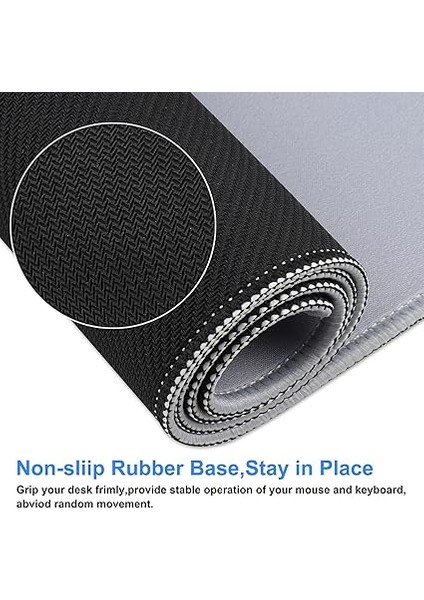 Oyun Mouse Pedi, Büyük Mouse Pad, Boyut 70 x 30 Cm, Kalınlık 3 Mm, Bilgisayar Fare Altlığı, Kaymaz ve Su Geçirmez, Dikişli Kenarlı, Oyun/ofis/ev Için, 70 x 30 Cm, Gri fırsatları
