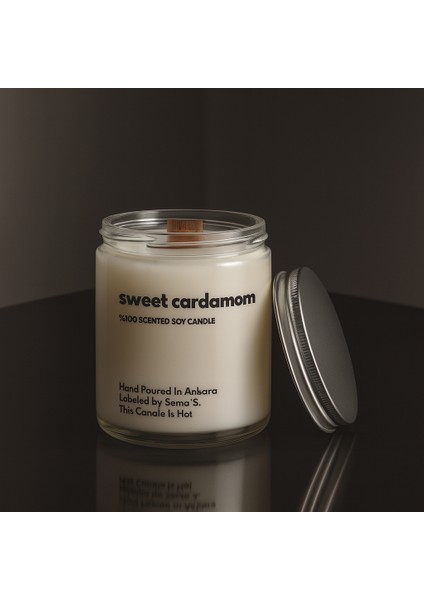 : Sweet Cardamom : Cam Kavanozda Kokulu %100 Soya Mum (Kakule, Bergamot, Sardunya, Tonka)