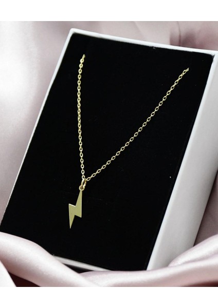 925 Ayar Gümüş Şimşek Figürlü Kolye