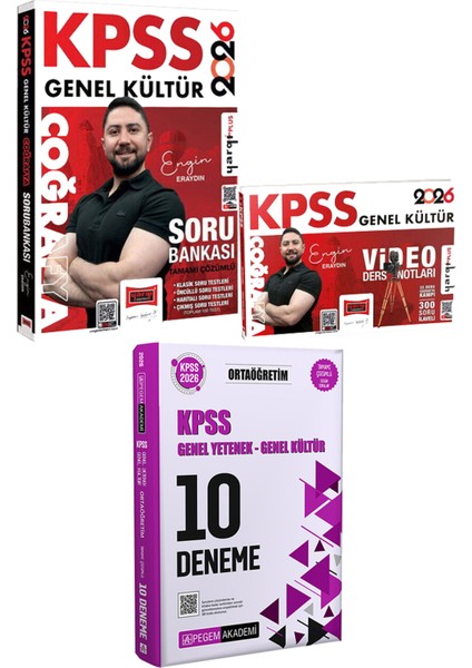 2026 Kpss Coğrafya Soru Bankası Video Ders Notları - 2026 Kpss Ortaöğretim Çözümlü 10 Deneme