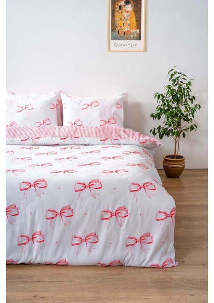Kurdele Desenli Çift Kişilik Nevresim Takımı, Pamuklu