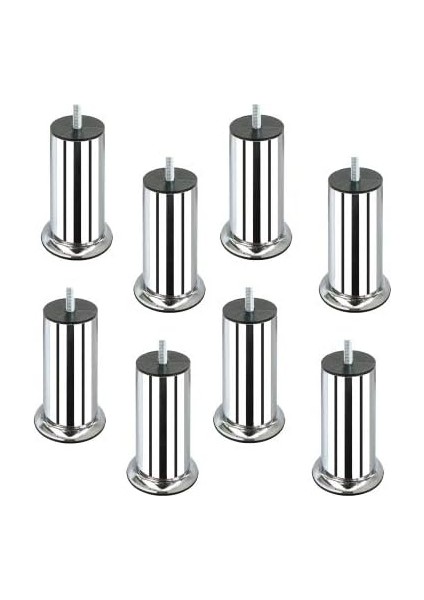 Koç Plastik 12 cm Baza Ayağı Koltuk Ayağı Kanepe Ayağı Civatalı M8 (Ince Diş) (8 Adet)