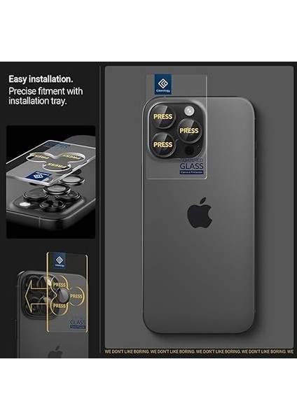 Caseology iPhone 16 Pro Max / 16 Pro / 15 Pro Max / 15 Pro / 14 Pro Max / 14 Pro ile Uyumlu Kamera Lens Camı Koruyucu Black (2 Adet) - AGL07918 indirimleri