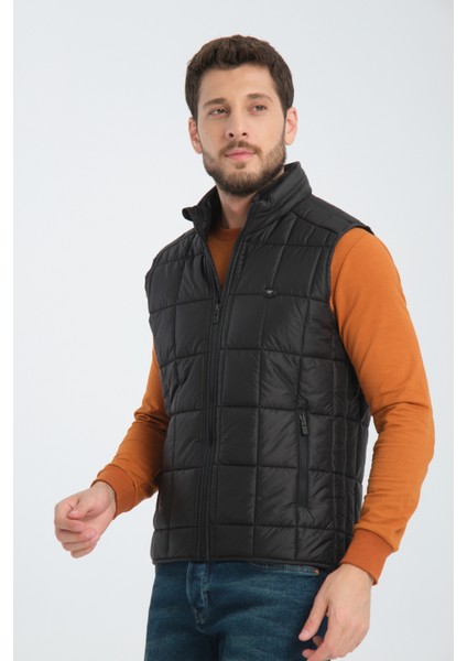 Erkek Tost Kare Kapitoneli Dik Yaka Yelek