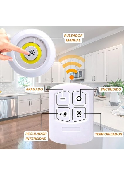 Işık, Yapışkan, Kablosuz Aydınlatma Için, 3 Led, Pille Çalışan, Kablosuz, Iç Mekan, Dolaplar, Mutfak, Yatak Odası, Prizsiz Banyo Için modelleri