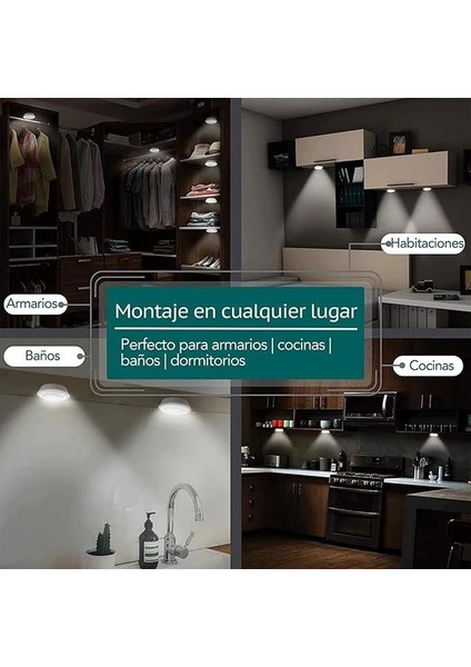 Işık, Yapışkan, Kablosuz Aydınlatma Için, 3 Led, Pille Çalışan, Kablosuz, Iç Mekan, Dolaplar, Mutfak, Yatak Odası, Prizsiz Banyo Için fırsatları