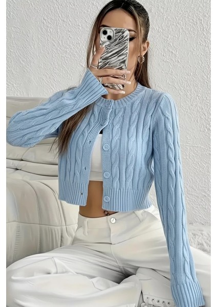 Örgü Desenli Kadın Triko Hırka (S,m,l Uyumludur) P-00018294 fiyatları