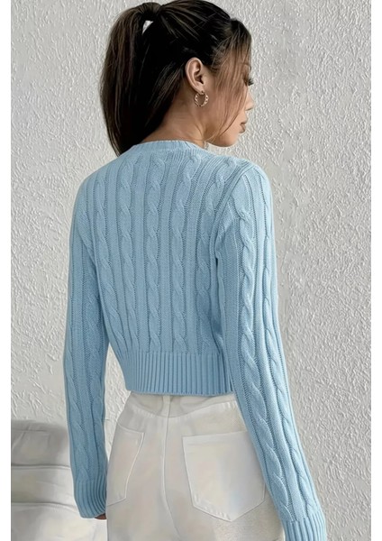 Örgü Desenli Kadın Triko Hırka (S,m,l Uyumludur) P-00018294 fırsatları