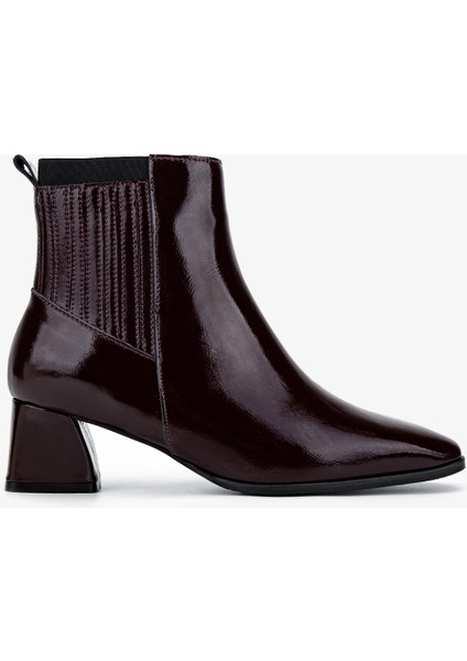 Kadın Hakiki Deri Bordo Rugan Topuklu Bot 33 11505 Bn Bot SK25-26 Bordo Rgn