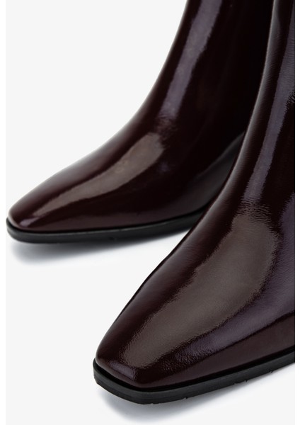 Kadın Hakiki Deri Bordo Rugan Topuklu Bot 33 11505 Bn Bot SK25-26 Bordo Rgn modelleri