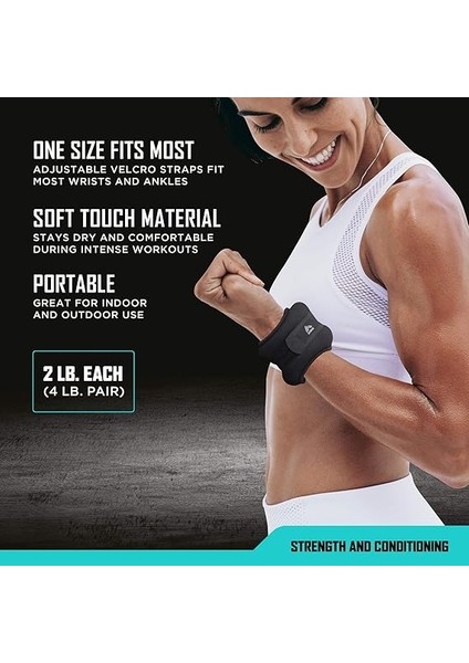 Ayak Bileği ve Bilek Ağırlıkları Kadınlar ve Erkekler Için - Cırt Cırtlı Bantlar, Koşu, Yürüyüş, Direnç Antrenmanı ve Fiziksel Terapi Için Tasarlanmış (2'li Set) - Yumuşak Dokulu Malzeme modelleri
