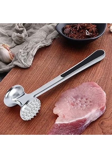 Paslanmaz Çelik Et Döveceği, 22 Cm, Çift Taraflı Başlık, Kaymaz Saplı fırsatları