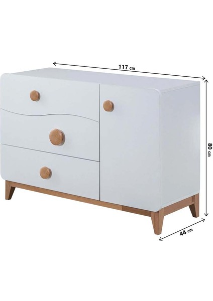 Bliss 3 Çekmeceli Şifonyer Beyaz indirimleri