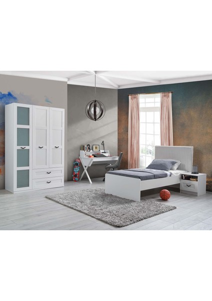 Evvo Camlı 3 Kapaklı 2 Çekmeceli Gardırop fiyatları