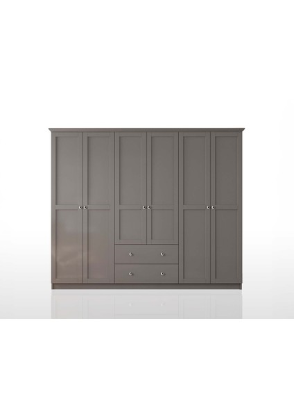 Smart 6 Kapaklı 2 Çekmeceli Gardırop Antrasit