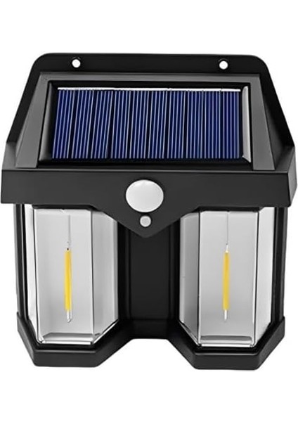 618-2 Rustik Ampul Ikili Solar Duvar Aplik Güneş Enerjili Hareket Sensörlü