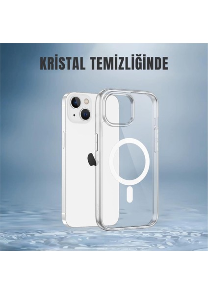 apple iPhone 13 / 14 Uyumlu Magsafe Şarj Özellikli Şeffaf Sert Pc Sararmaz Telefon Kılıfı fiyatları