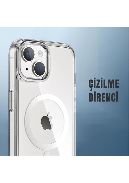 apple iPhone 13 / 14 Uyumlu Magsafe Şarj Özellikli Şeffaf Sert Pc Sararmaz Telefon Kılıfı modelleri
