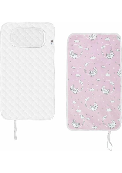 Baby&apos;ness Çanta Boy Bebek Alt Açma Pedi, Sıvı Geçirmez, Leke Tutmaz, Aydede Desenli, Pembe, 40X70CM modelleri