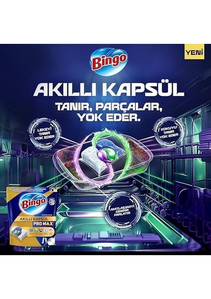 Bingo Akıllı Kapsül Pro Max Bulaşık Makinesi Deterjanı Tableti 40&apos;lı modelleri