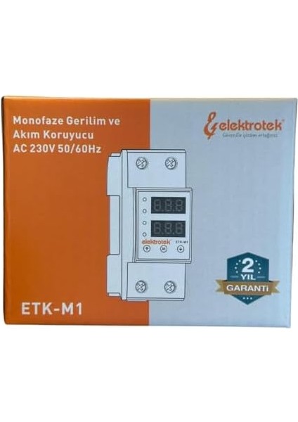 Etk-M1 Gerilim ve Akım 63A 230V Dın Ray Ayarlanabilir Röle modelleri