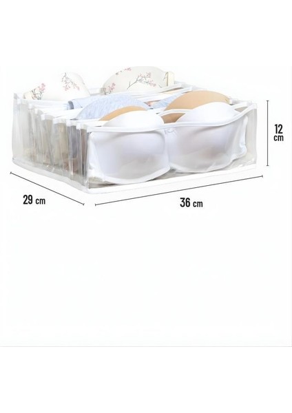 Sütyen Düzenleyici 8 Bölmeli, Iç Çamaşırı Sütyen Çorap Katlanabilir Dolap ve Çekmece Içi Organizer indirimleri