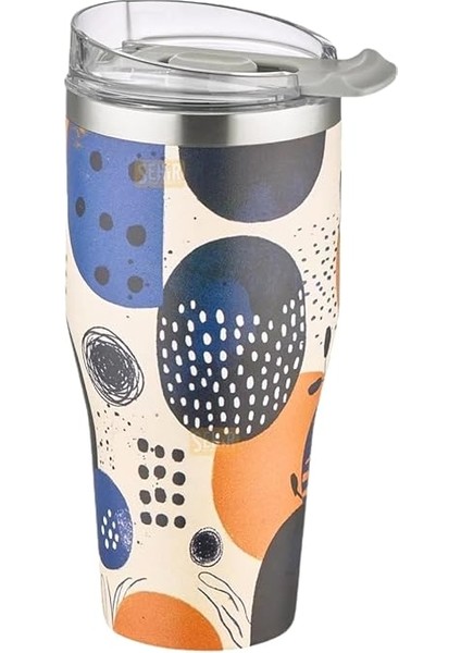 590ML Desenli Pipetli/pipetsiz Çift Kullanım Tumbler Kahve Bardağı/mug Paslanmaz Çelik Termos (Rainforest) fiyatları