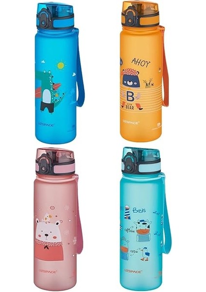 Figürlü 500 ml Tritan Çocuk Su Matarası modelleri