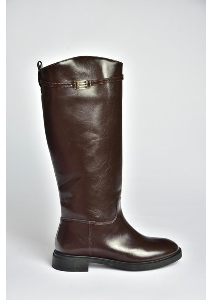 V973720909 Kahverengi Klasik Alçak Tabanlı Kadın Çizme indirimleri