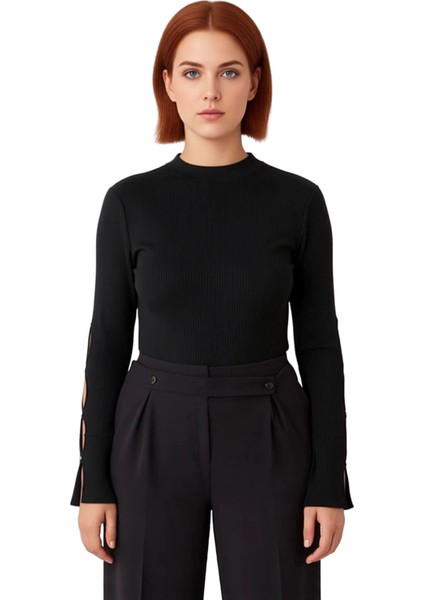 Moda Büyük Beden Balıkçı Yaka Triko Fit Düz Desen Casual Günlük Regular Uzun Kol Bluz fiyatları