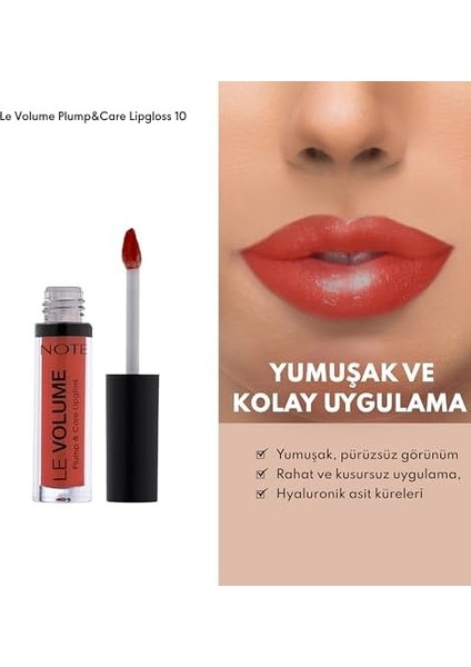 Note Le Volume Plump & Care Lipgloss 10 Party Mood Dudak Parlatıcısı, Kırmızı fiyatları