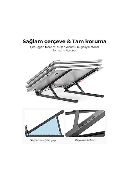 Saiji X2 Taşıma Çantalı Alüminyum Notebook Laptop Standı Siyah modelleri