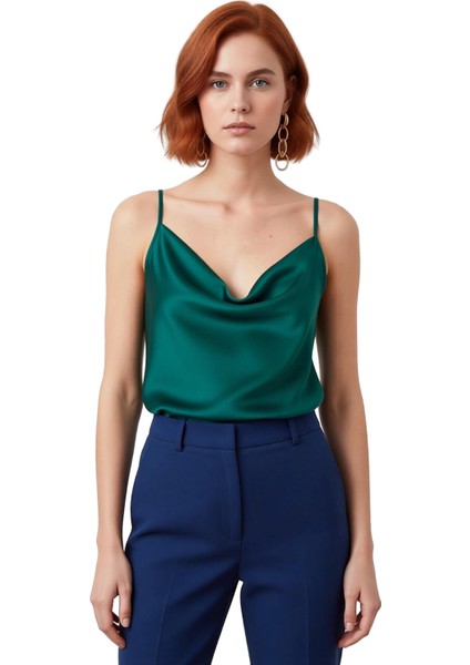 Moda Degaje Yaka Dokuma Regular Düz Desen Casual Günlük Regular Askılı Kol Bluz fiyatları