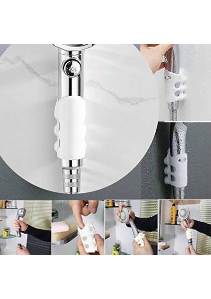 Su Geçirmeyen Kancalı Duş Başlığı Tutucu Silikon Aparatı, Çok Renkli modelleri