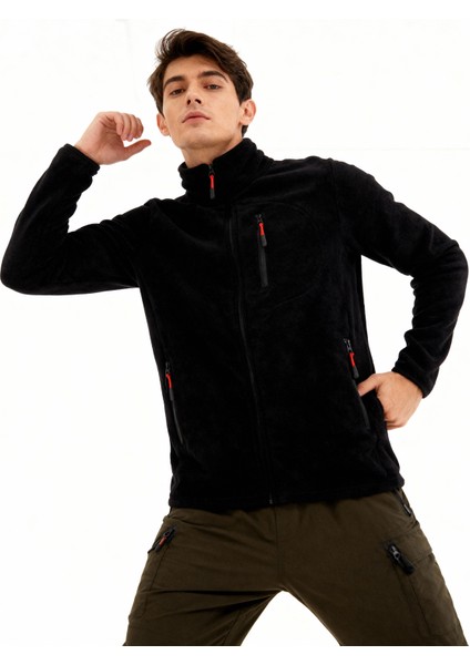 Erkek Extreme Rüzgar Geçirmez Cepli Outdoor Tam Fermuarlı Polar Ceket E223