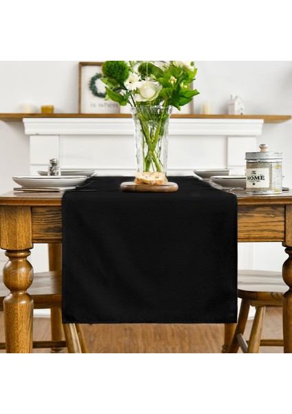 Premium Siyah Masa Örtüsü Runner Duck Keten Kalın Kumaş 150X40CM Runner & Amerikan Servisi fiyatları