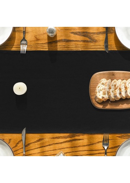 Premium Siyah Masa Örtüsü Runner Duck Keten Kalın Kumaş 150X40CM Runner & Amerikan Servisi modelleri