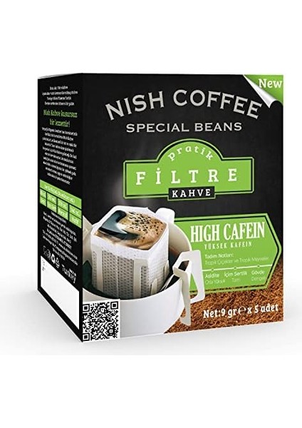 Nish Pratik Filtre Kahve Yüksek Kafein (5 Ad.) fiyatları