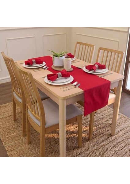 Premium Runner Masa Örtüsü Kırmızı Runner Runner & Amerikan Servisi