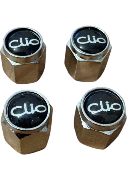 Clio Logo Metal Siyah Renk 4 Adet Sibop Kapak