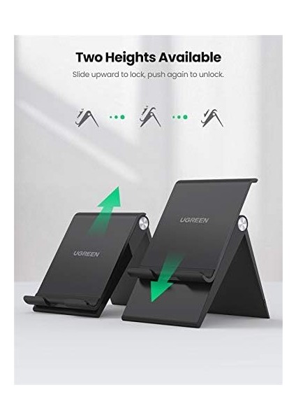 Ugreen Ayarlanabilir Cep Telefonu Standı 11 Pro Max Xs, Galaxy S20 S10, P30 Vb. ile Uyumlu (Siyah) modelleri