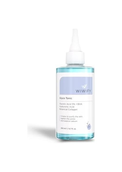 Wıwıfy Arındırıcı Cilt Yenileyici Komedon Siyah Nokta Sivilce Karşıtı Tonik (Glycolic Acid 5% Aha Bha) Tonik